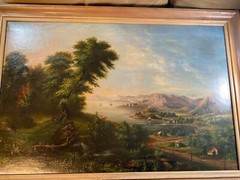 William John Hill (1819 – 1879) „Hudson River Landscape“ Oil Painting – Framed