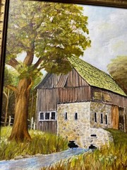 B Tonelli 1992 „An Old Amish Barn“ Oil Painting – Signed And Framed
