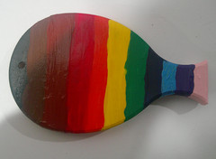 Colorful Wall Art 5 x 3 Hangable Solid Wood Handpainted
