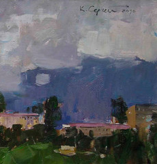 Oil painting Hills Ukrainian painter Canvas Decor Unframed original landscape