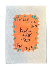 ACEO original Golden Tiger Moth Painting