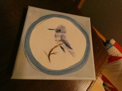 King Fisher Bird Original Oil Painting