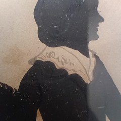 Antique 19th Century Family silhouette Folk Art Aft. Edouard 13.25″ Child Cut