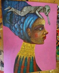 Acrylic/Canvas Carlos Cesar cuban Beautifull Art 100x80cm T:“Hilo de plata