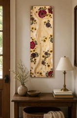 Original Pressed Flower Wall Art, Long Botanical Art with Real Flowers,