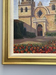GLORIA LEE PAINTING LANDSCAPE MISSION ORIGINAL LISTED FAMOUS FLORAL GARDEN BLOOM