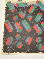 ABSTRACT DRAWING 1970’S PROFESSOR LUBENSKY POP MODERNIST CHICAGO KANSAS LISTED