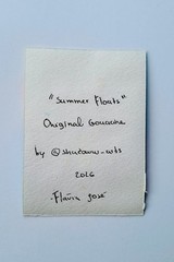 ACEO Original Gouache Summer Floats Mini Painting „2,5 x 3,5“