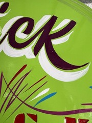 Vintage BUICK SIGN pinstriped Hub cap Hubcap Hand Painted Hotrod Kustom Kulture