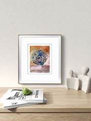 Colorful Peacock Abstract Impressionist Original Watercolor Painting 8×10