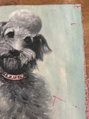 Antique Poodle Dog Portrait Painting 18×24