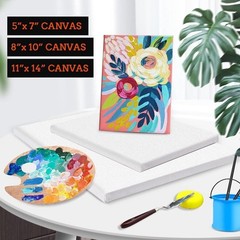3 Pack Canvases for Painting with Multi Pack 11×14, 5×7, 8×10, Painting Canvas