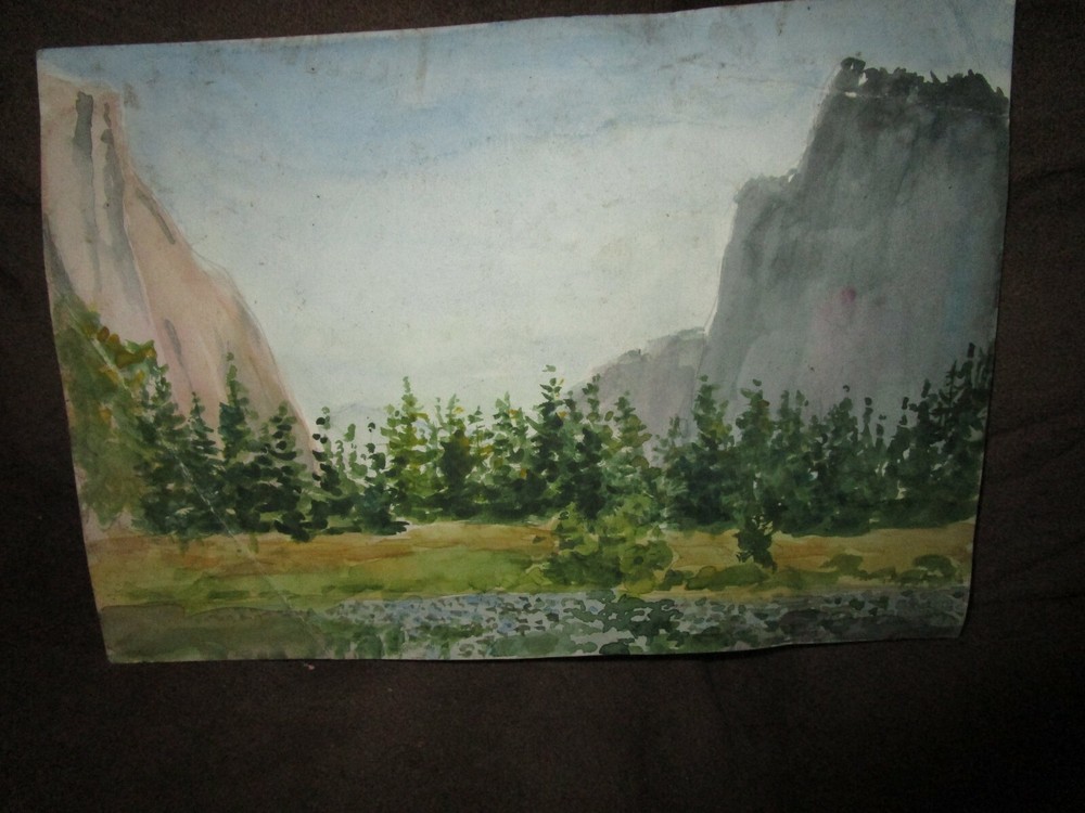 Original Watercolor Painting By Peg Humphreys, Yosemite Valley 10″ x7″