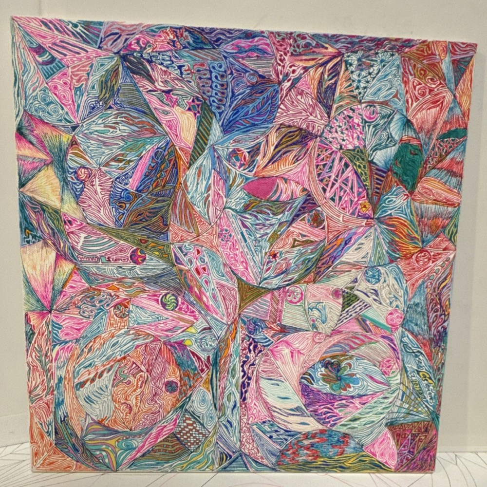 Handmade OOAK Abstract Multicolor Canvas Painting, Unframed, Single Piece