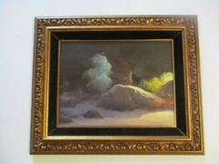 VINTAGE EARL DANIELS LANDSCAPE OIL PAINTING IMPRESSIONISM DESERT BLOOM BRUSH