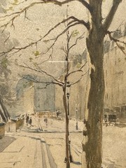 René Leverd Paris Seine Watercolor Signed Listed French Artist Antique