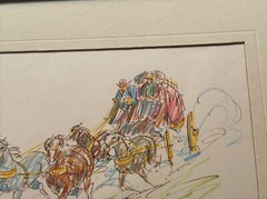 Marjorie Reed DRAWING STAGE COACH WESTERN WAGON PEOPLE SIGNED LISTED FAMOUS RARE