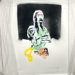 Anthony Lister Hand Embellished watercolor Print ‘Boat Ramp Man’ 17/100 W/ COA
