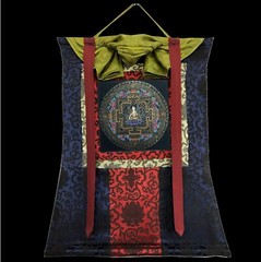 Master Quality 24k Gold Silk Brocade Mounted White Tara Mandala, Blessed Mandala