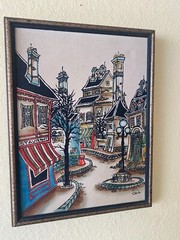 Vintage Carlo Of Hollywood Oil On Canvas Original Painting Framed and Signed