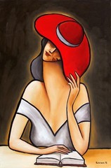 ORIGINAL Painting Oil canvas modern CONTEMPORARY Art by Pronkin 1996 RED HAT