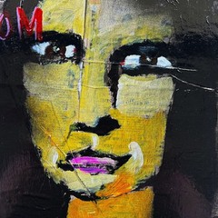 Modern Colorful Pop Art LADY PORTRAIT PAINTING 15 x 21 Original SWARTZMILLER DNA