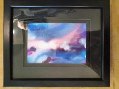 Watercolor Abstract Painting „First Space“. Paul Eres Nebula 6×9 w/ Frame