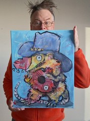 Possum Americana Animal Outsider Painting Thayer Graffiti Folk Large Canvas