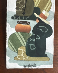 Ulderico Puma Ccama 1997 Watercolor Cusco Peru Andean Women with Pots 3×9″