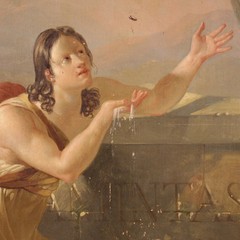 Antique painting oil on panel French artwork art neoclassical 19th century