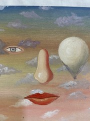 RENÉ MAGRITTE painting oil on canvas signed stamped vintage