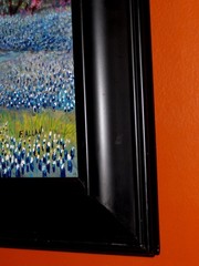 LARGE ORIGINAL Bluebonnet Landscape Barn Fence Heron Pond Blooming Tree Painting