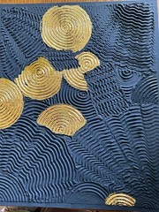 “Golden Currents” – Original Abstract Acrylic Painting 19.7 x 15.7 in | Textured