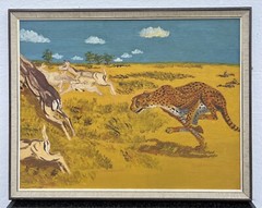 Unknown Animal Painter Leopard Hunting Desert Steppe Savannah Africa