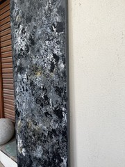 Abstract painting black/white 160×40 cm texture art-pastos acrylic canvas picture