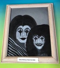 KISS Makeup PAINTING ON CANVAS Signed Spike 1993 „Pair Of Mimes“ Couple 8×10