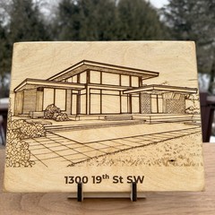 Custom Architectural Wood Engraving | Heirloom Home & Property Portrait