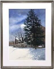 BRANDYWINE WINTER LANDSCAPE PAINTING C. PHILLIP WIKOFF 20th c. Chester County PA