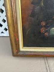 Large Framed Floral Still Life Oil Painting on Canvas W-29 L-41