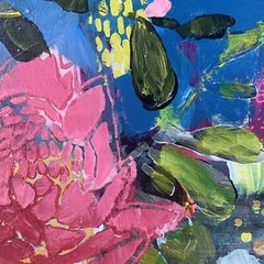 Art Floral Modern Abstract Wall 10″ x 10” Cradled Wood Signed Artist Eau Claire