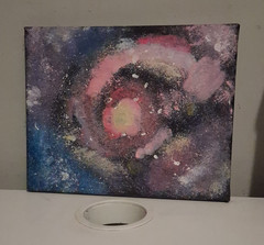 Abstract Contemporary Galaxy Outer Space Stars Canvas Painting, Unframed
