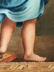 Antique Italian Oil Painting Cupid Eros 19th Century Baroque Portrait Framed