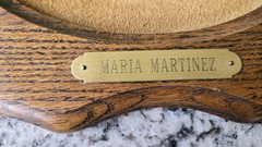 Erv Johnson Native American Maria Martinez Acrylic Suede Leather Painting Art
