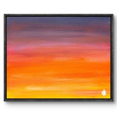 Original Abstract Sunset 11×14 Canvas Acrylic Painting Contemporary Wall Art