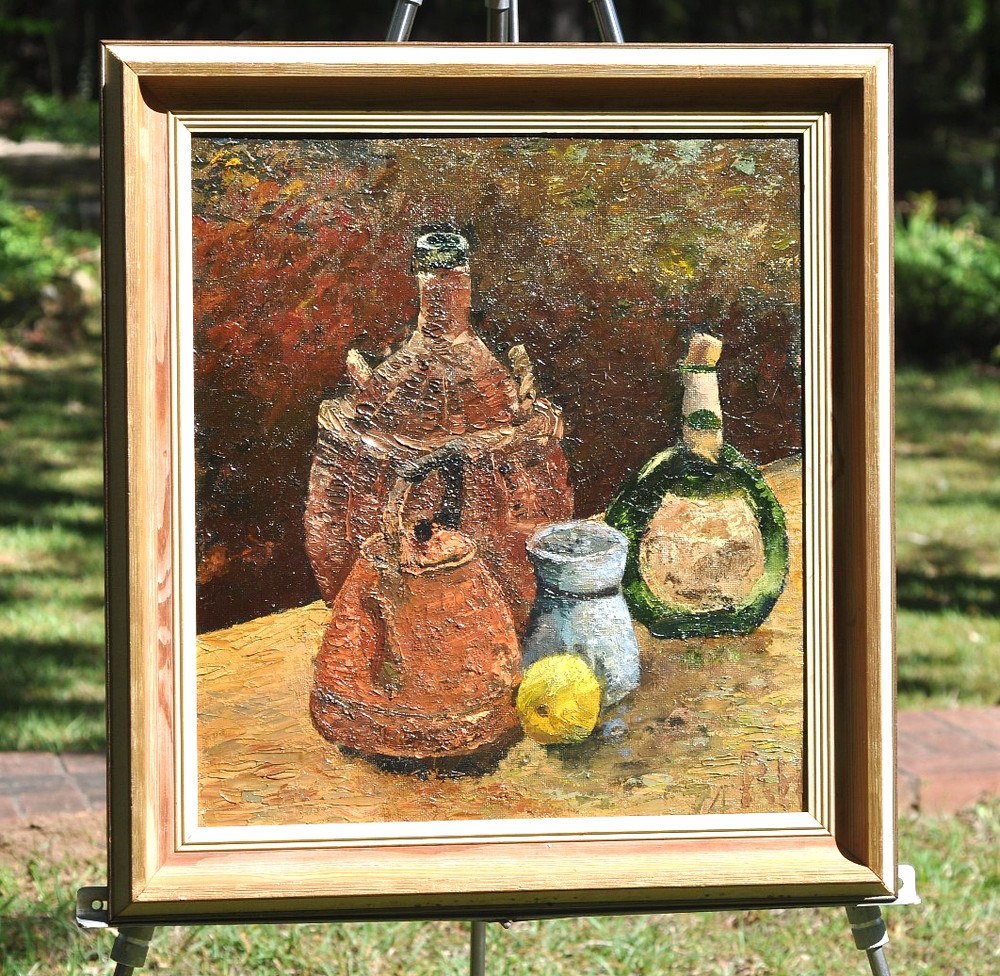 „Still Life With Copper Kettle“ Richard Hobbs Original Oil Painting On Board