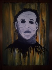 Halloween 9×12″ Horror Painting Stretched Canvas Signed By Artist Leland Butler