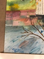 Nice Vintage Valera Ritchie „Sergeantsy Bridge“ Watercolor Painting – Framed
