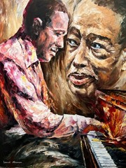 Large Signed Oil Painting Portrait Jazz Musician Pianist Composer Duke Ellington