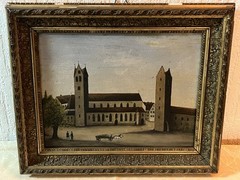 Painting view of the city church before the restoration Ravensburg probably 1840!