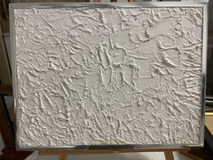 ORIGINAL ARTIST MCM – THE FROZEN WASTELAND – MIXED MEDIA 1970s SHAG CARPET ERA!